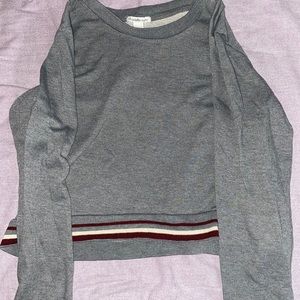 Charlotte Russe Grey Crop Top Sweater
